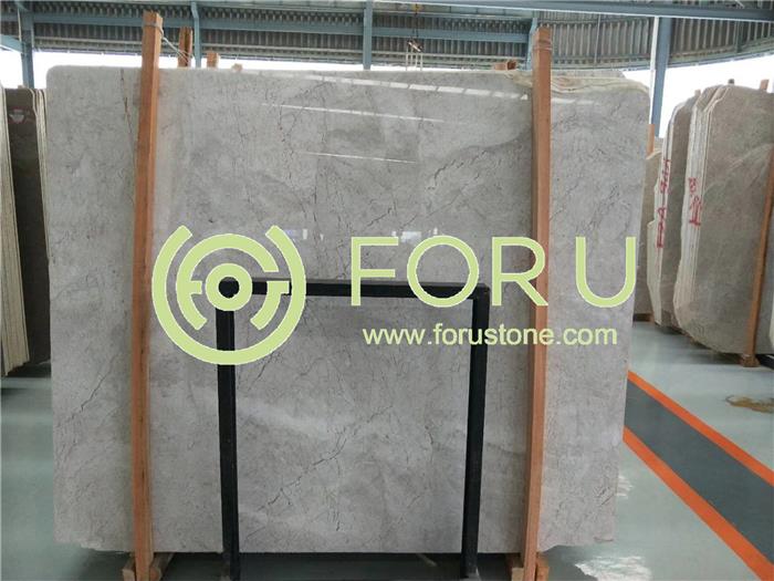 Polished Castle Grey marble big slabs from FOR U STONE, showing high-density calcite texture and professional stone fabrication standards.