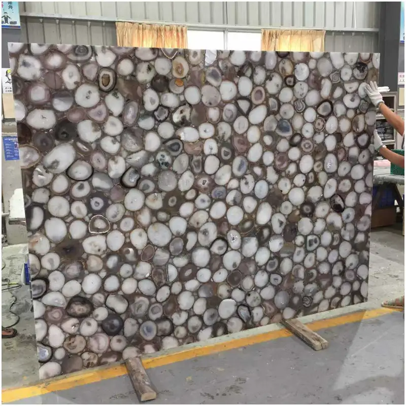 Grey Agate Large Slabs for custom tiles countertops and backlit wall panels
