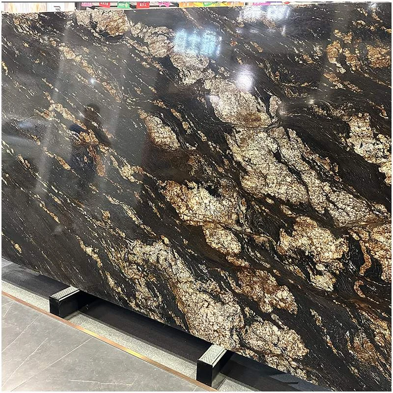 Detalhe da laje de granito Black Taurus