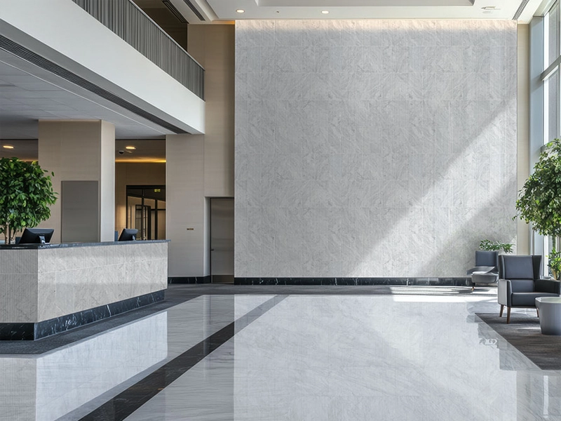 Edifício de escritórios em mármore branco de Carrara