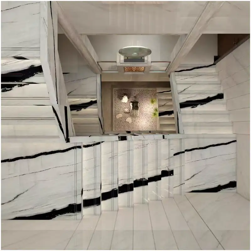 การออกแบบบันไดสปาแบบแพนด้าขาวหินอ่อน