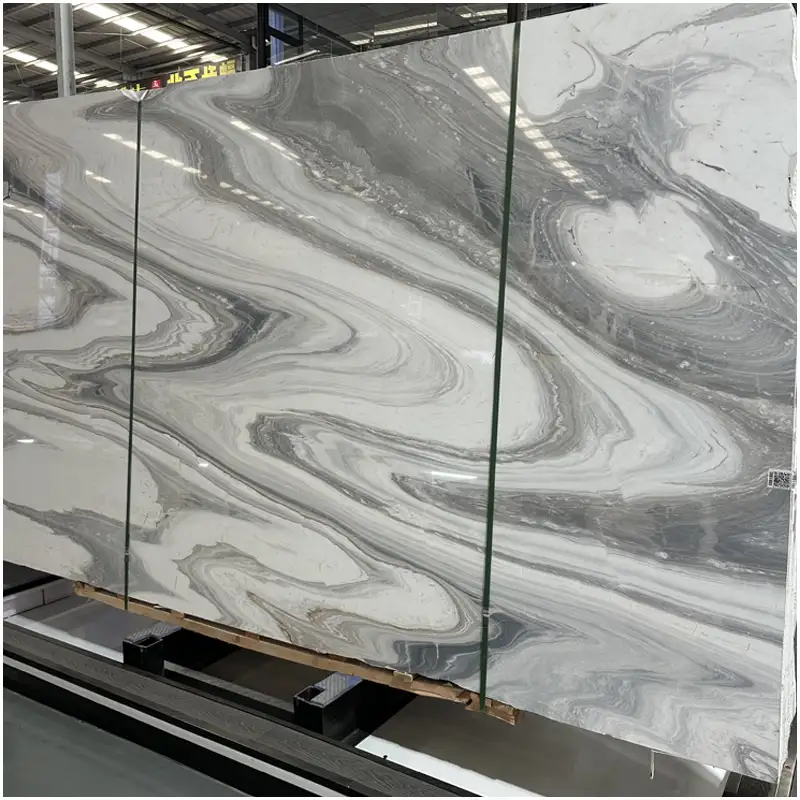 Lempengan Marmer Gelombang Biru yang Dipoles