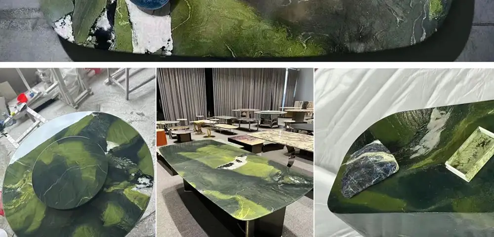 Mastering Exotic Green Quartzite in 2026 Luxury Interiors 4 Avocatus-ควอตซ์ไซต์-โต๊ะ-คอลเลกชัน-โดย-FOR-U-STONE