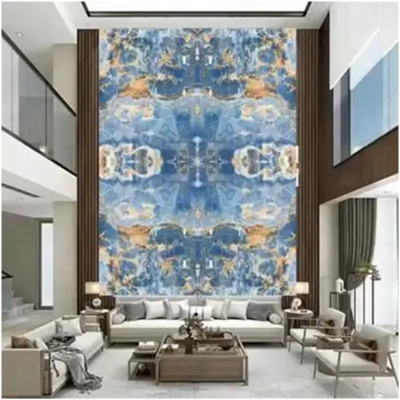 Blue-Onyx-Bookmatched-Feature-Wall-in-Villas