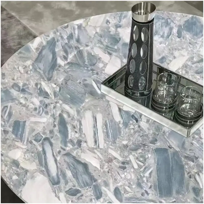 Why Cocada Blue Quartzite is the Absolute Pinnacle of 2026 Luxury Interior Design 7 Cocada-Blue-Quartzite-Round-Tables-For-Homes