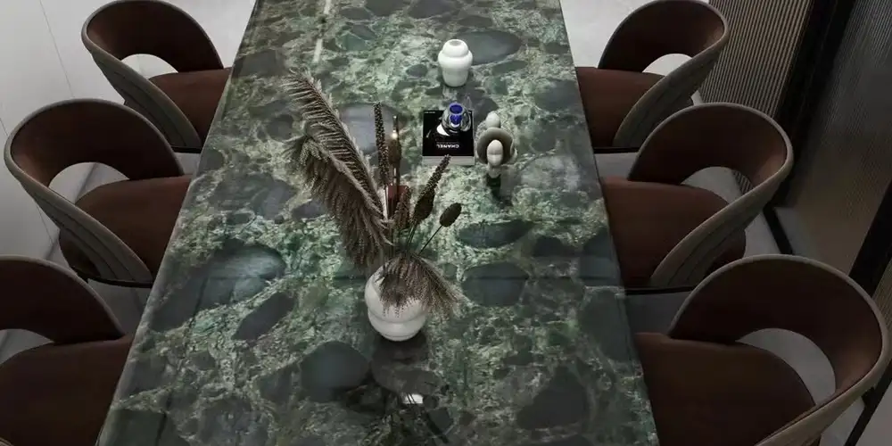 Palladium-Smeraldo-Quartzite-Renctangle-Dining-Tables-For-Luxury-Houses
