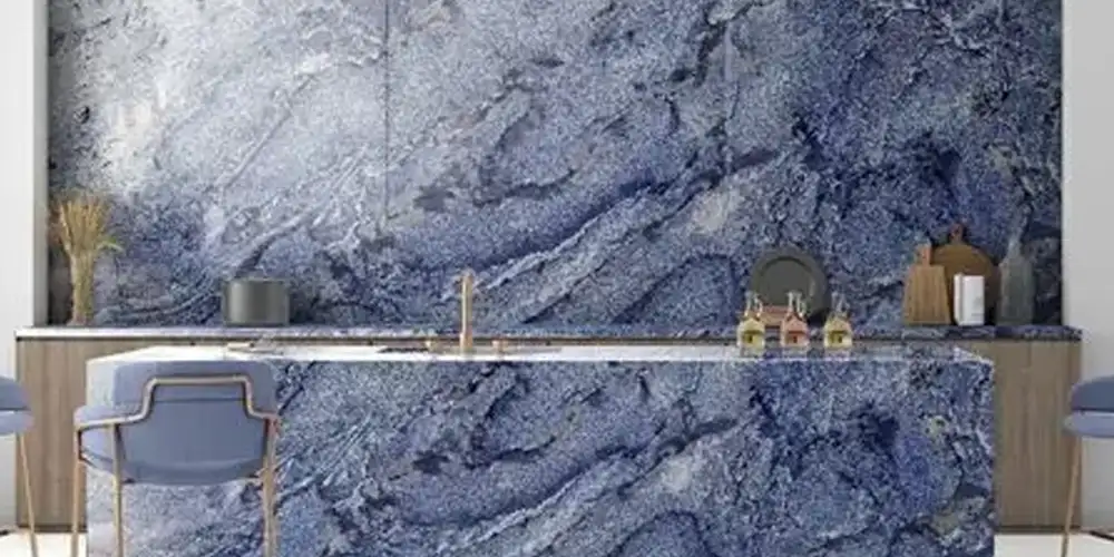 Azul-Bahia-Granite-Luxury-Kitchen-Countertops-and-Wall