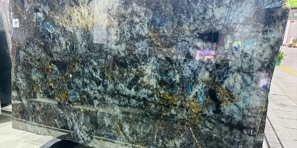 Lemurian Blue Granite 2026: The Labradorescence Effect Definitive Guide for Backlit Luxury Features 4 Blue-Labradorite-Granite-Polished-Slabs