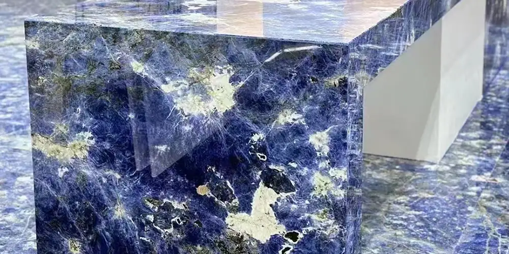 Bolivian-Blue-Sodalite-Marble-Waterfall-Tables-in-Homes
