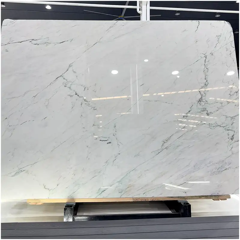 หินอ่อนอาเบอร์เอสคาโต วาลลี 6 แผ่นหินอ่อนสีขาว Calacatta-Silk-White-Marble-18mm