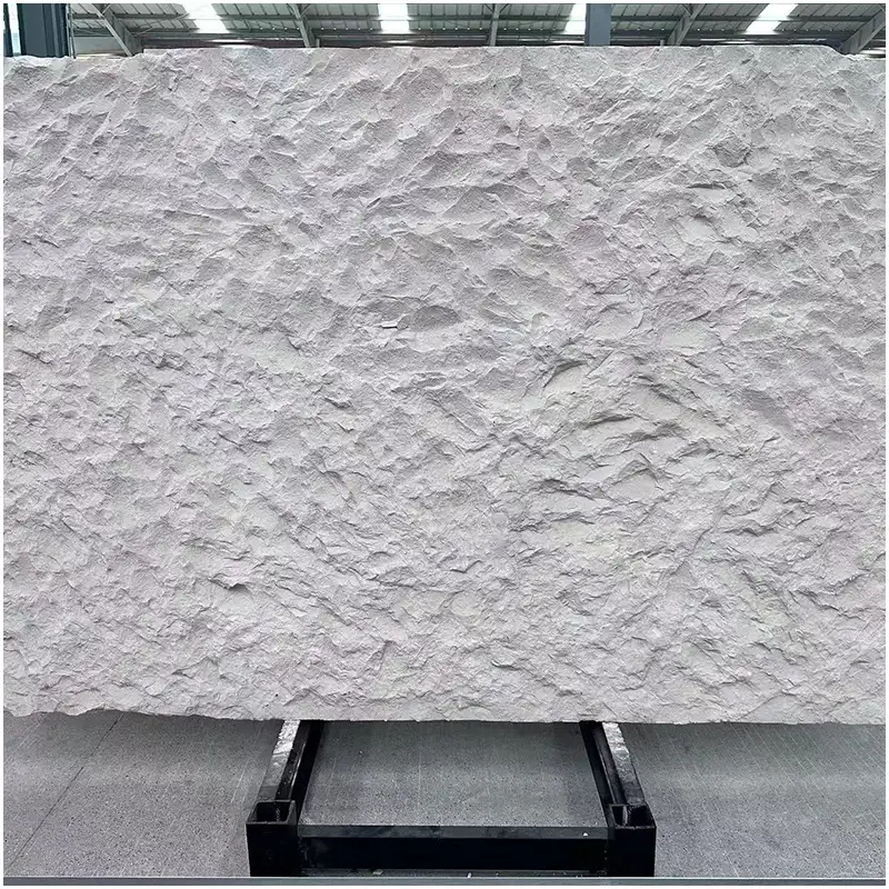 Castle Beige Limestone Splited Face Slabs 3 Castle Beige Limestone split face large slab white natural rough surface full slab for exterior building wall cladding wholesale