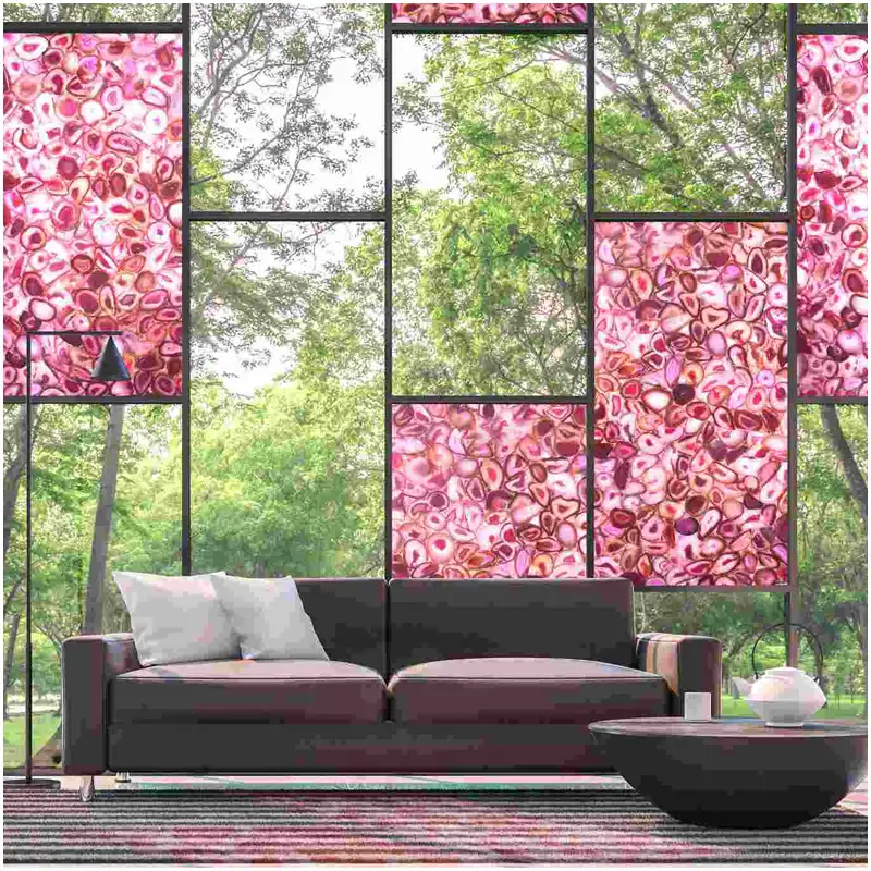 Translucent Pink Agate wall tiles installed in a luxury house feature wall project
