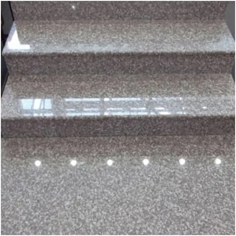 G664 Granite Polished Bullnose Stair Treads Indoor Stair Step Stone Display G664 Pink Grey Polished Granite Stair Treads Glossy Bullnose Edge Granite Step Stone for Indoor Villa Staircase Decoration