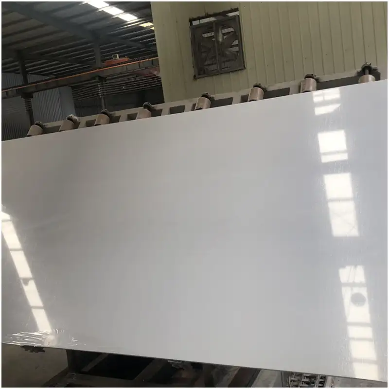Is Artificial marble floor tile durable High Gloss Solid Light Grey Artificial Marble Big Slab Wear Resistant Engineered Stone For Indoor Floor Wall Decoration Wholesale