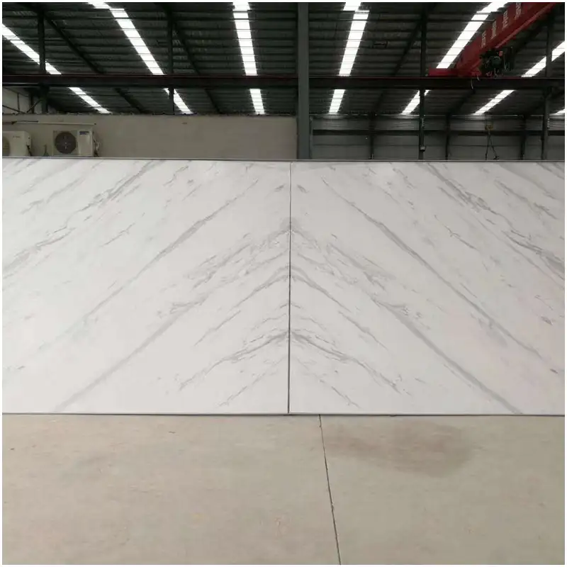 are artificial marble tiles better Bookmatched White Artificial Marble Big Slabs Factory Display Photo are artificial marble tiles better White Calacatta Artificial Marble Big Slabs Bookmatched Polished Surface For Wall Background Floor Countertop Decoration