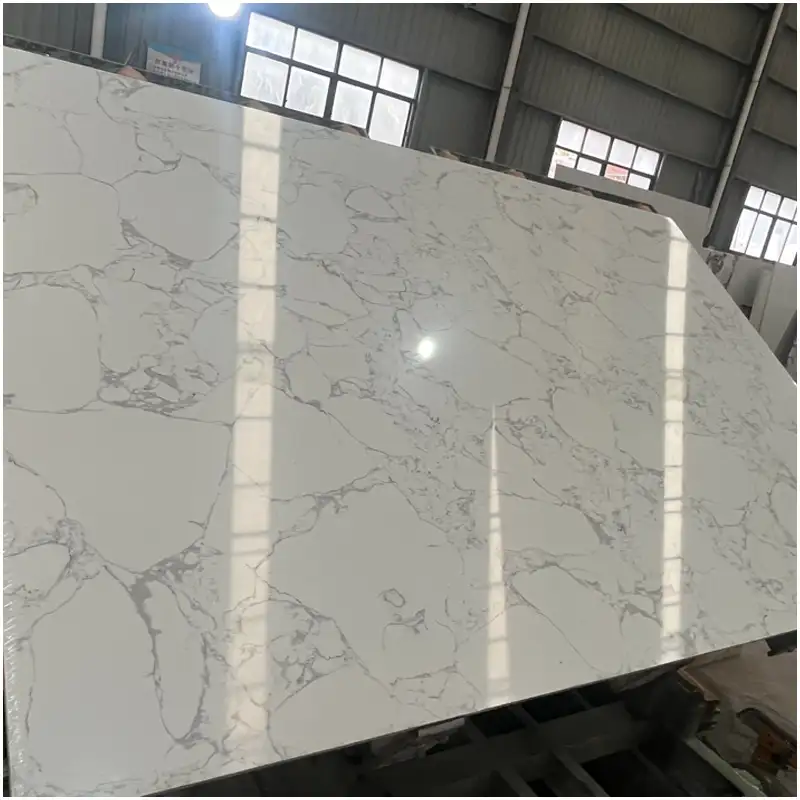 are artificial marble tiles better Polished White Broken Vein Artificial Marble Big Slab Production Line Workshop Photo are artificial marble tiles better White Calacatta Broken Grey Vein Artificial Marble Big Slab High Gloss Polished Surface For Countertop Wall Floor Decoration Wholesale