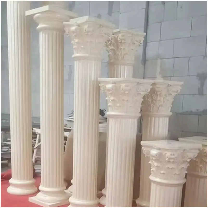 How much do marble columns cost Custom Carved White Artificial Marble Roman Corinthian Columns Different Height Sizes For Villa Hotel Entrance Decoration Wholesale Price