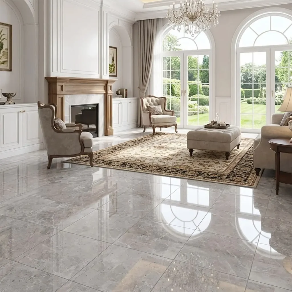 Tundra Gray marble tiles for flooring