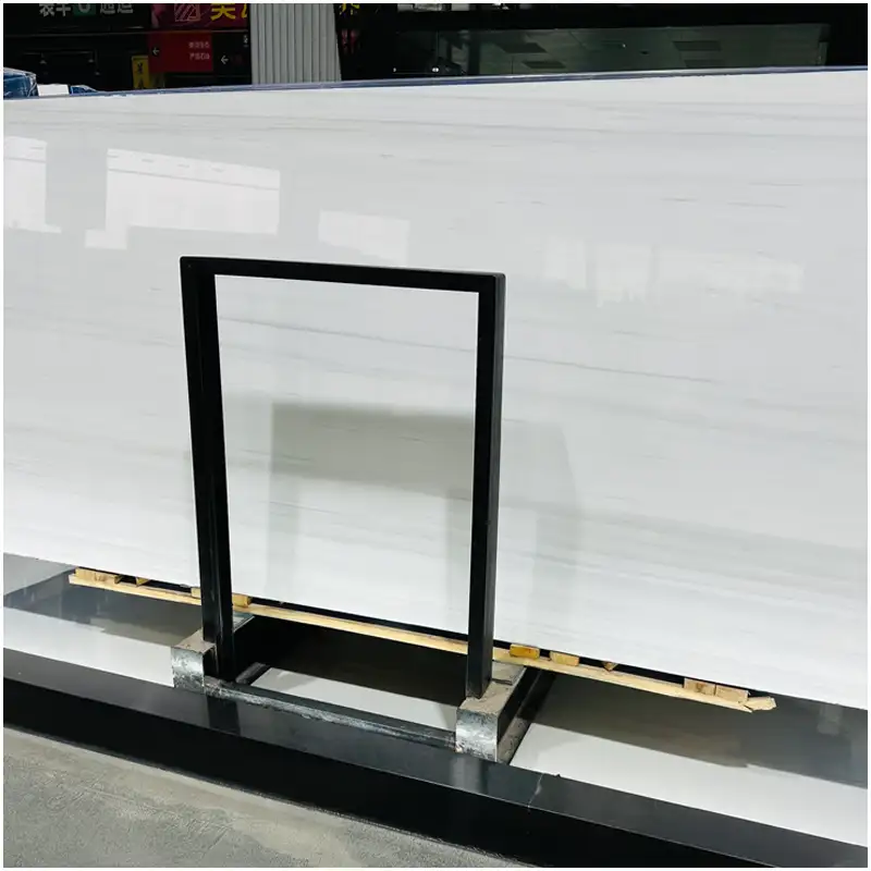 Bianco Dolomite White Marble Slabs High Gloss Thin Grey Linear Vein Marble For Wall Floor Countertop Wholesale