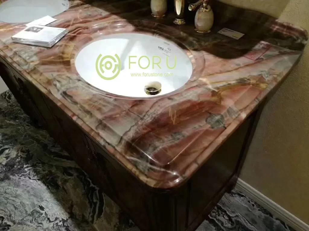 Mármore vermelho de Veneza chinês para coluna de tampo de toucador Mármore vermelho de Veneza chinês para coluna de tampo de toucador