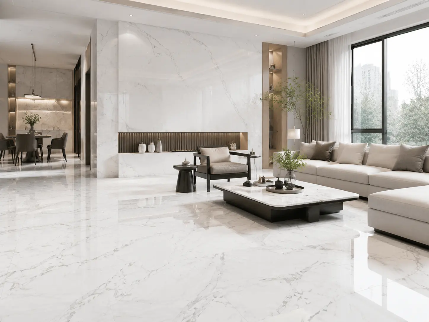 Columbia White Marble Wall Tiles Application