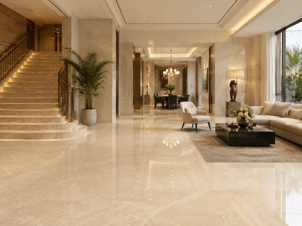 제품 관리 7 Cream Marfil Beige Marble Slab Application