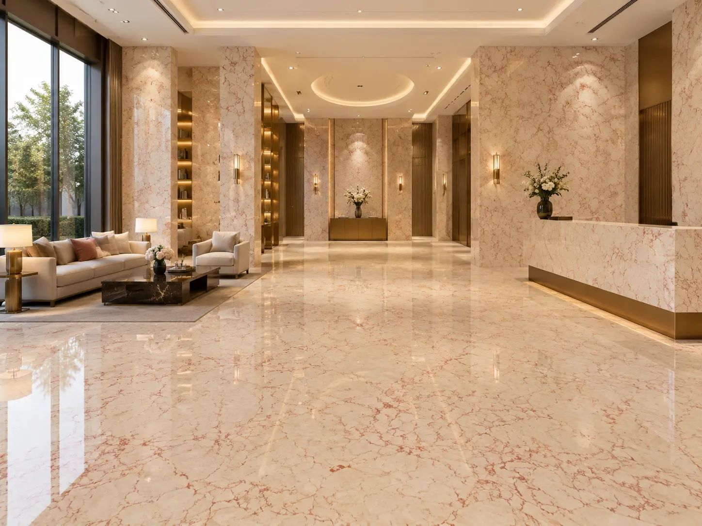 Crem Rose Beige Marble Application