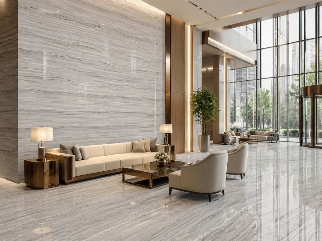 Crystal White Wooden Marble Applications