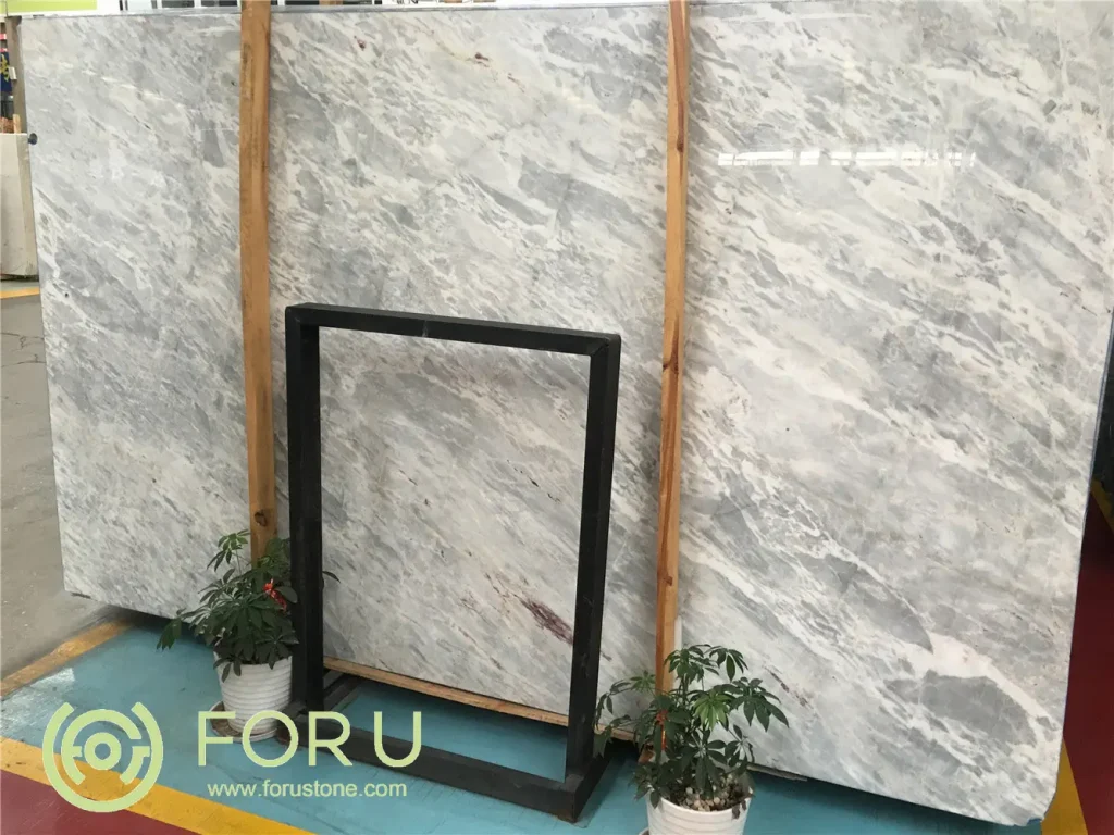 Ice Blue Gray Marble Slabs  
