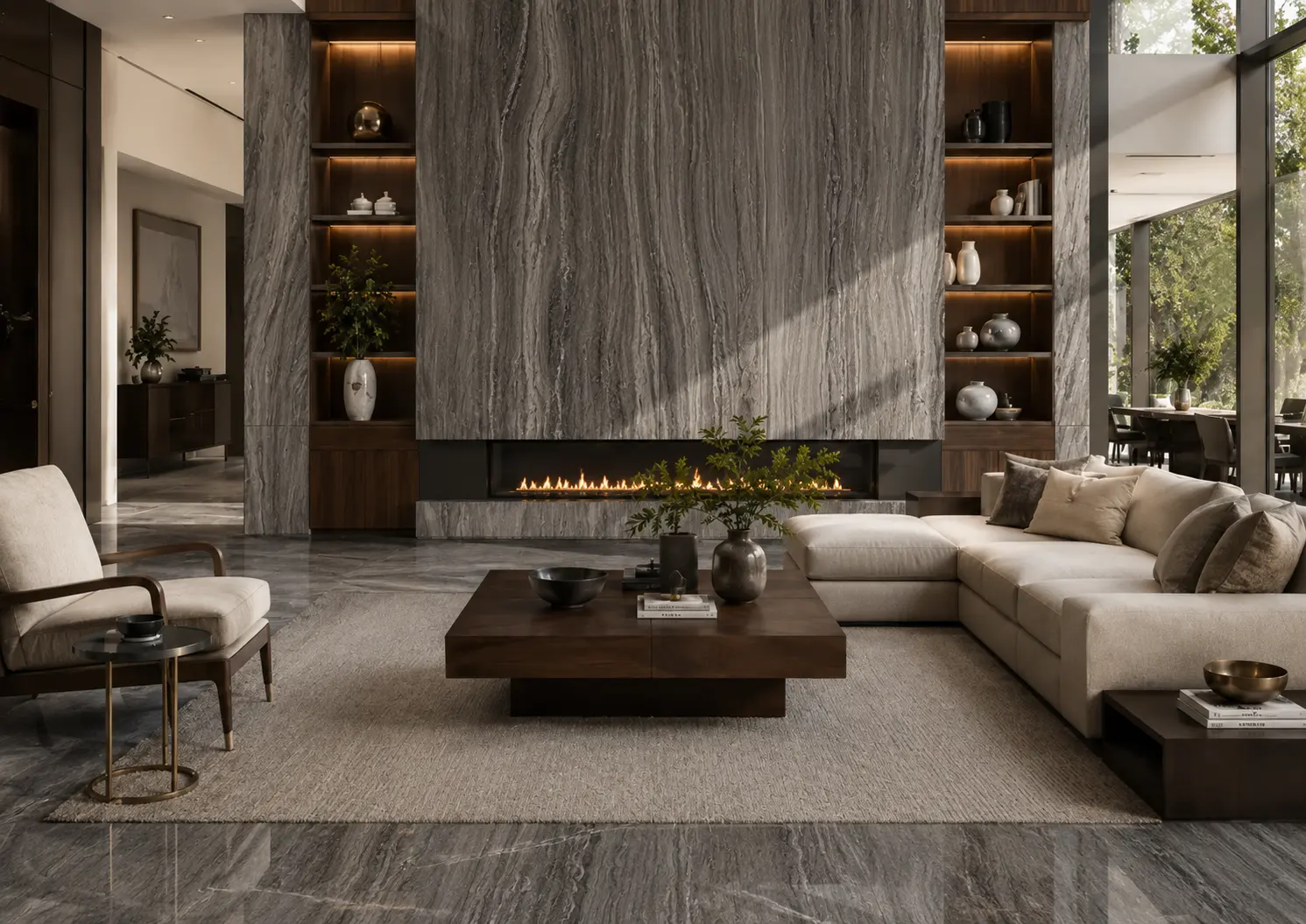 Wooden Gray Marble for Residential