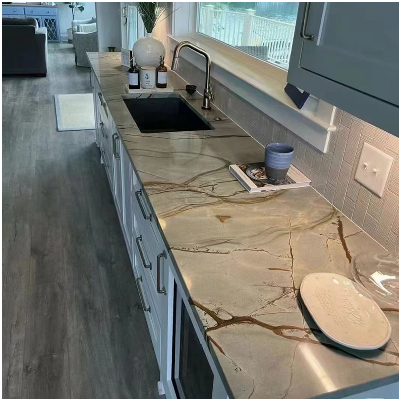 Blue Roma Quartzite Long Bench Countertops