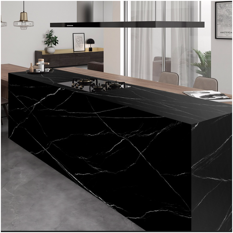 Nero Marquina Marble Effect Porcelain Countertops