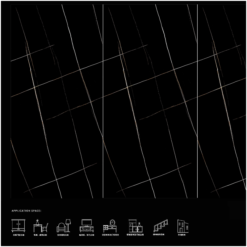 Sahara Noir Marble Effect Ultra Compact Slabs