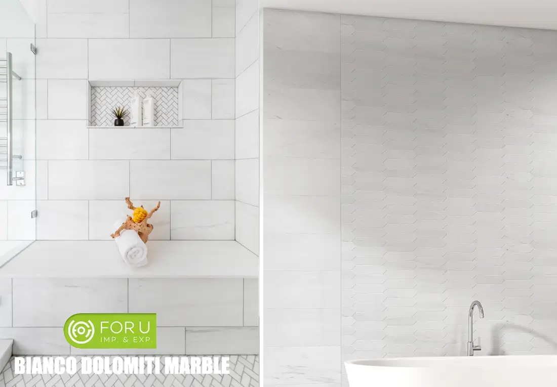 Bianco Dolomiti White Marble Bathroom projects FOR U STONE