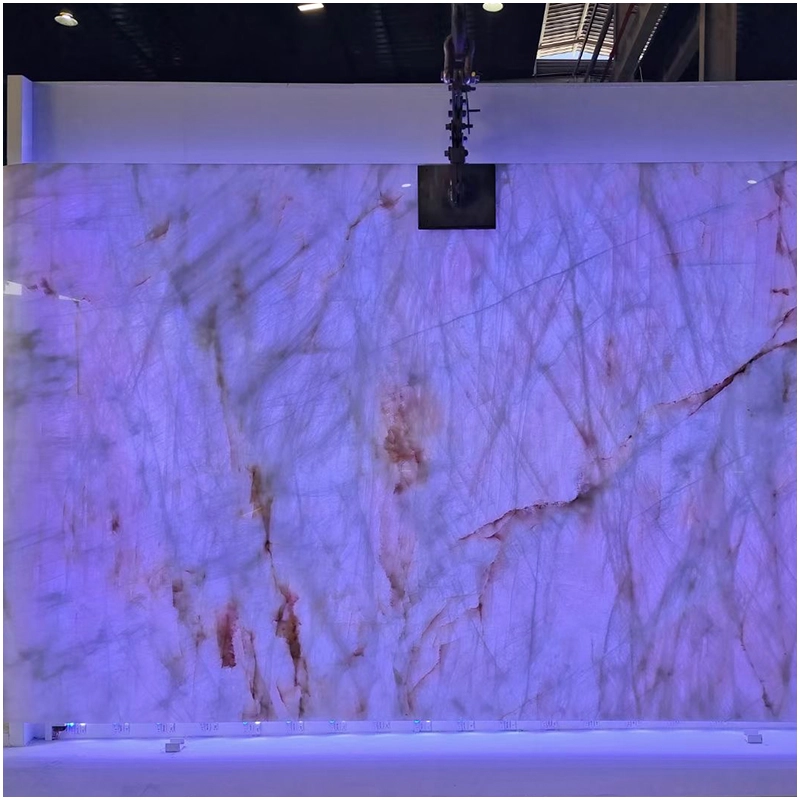 Cristallo Rosa Quartzite Backlit Slab