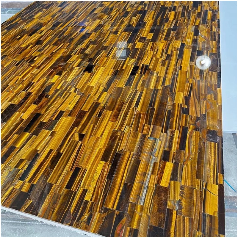 Golden Yellow Tiger Eye Semi Precious Stone Tables
