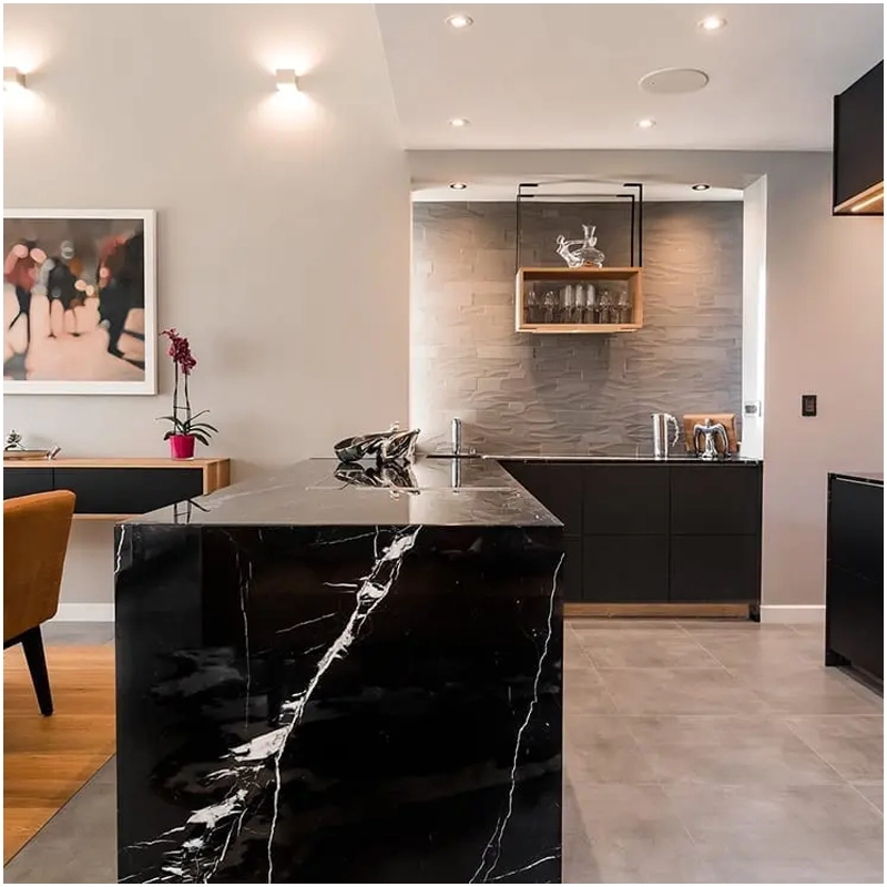 Nero Marquina Marble Kitchen Countertops Desings FOR U STONE