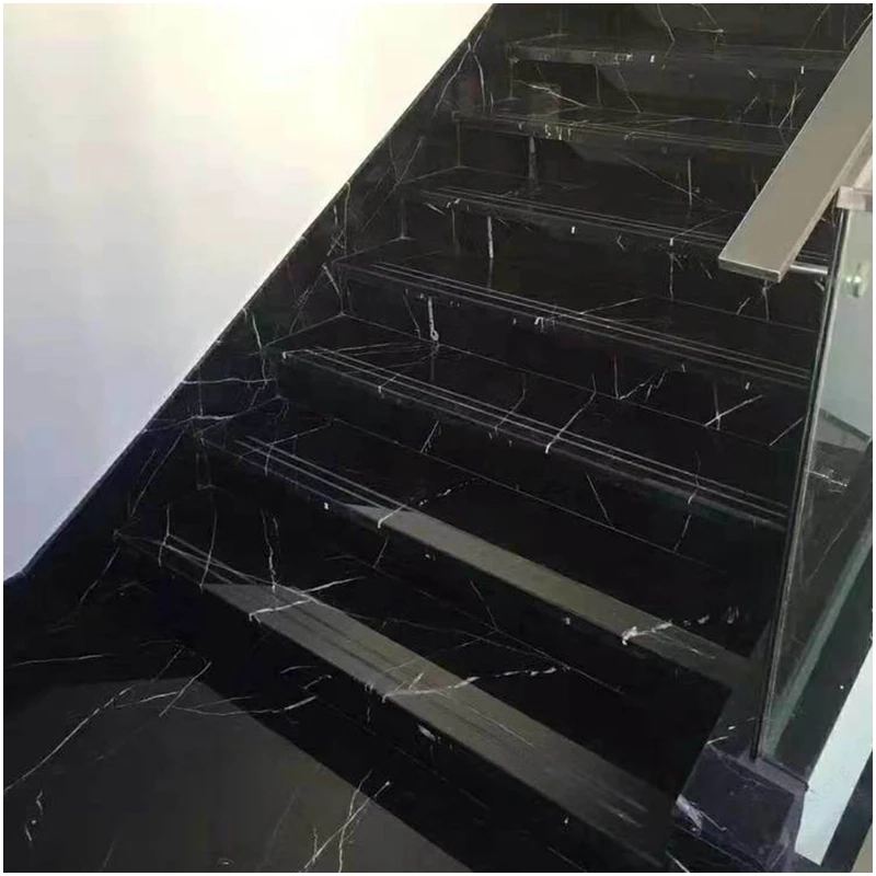 Nero Marquina Marble Stairs Cases Projects FOR U STONE Nero Marquina Marble Stairs Cases Projects FOR U STONE
