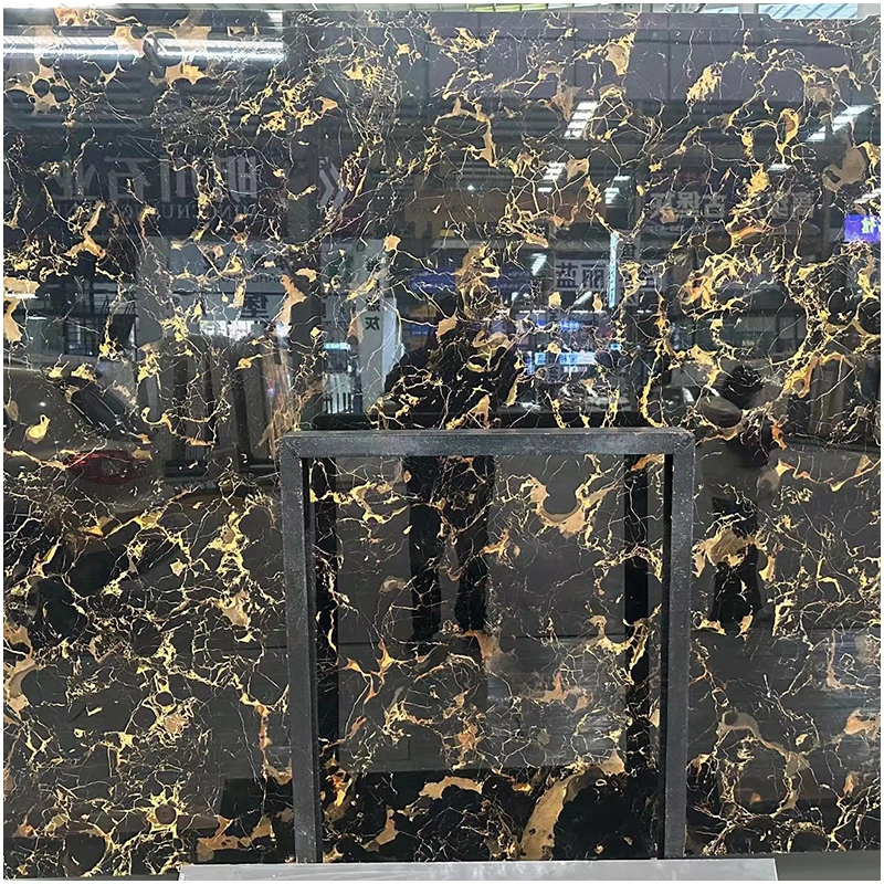Black Ice Gold Marble Slab