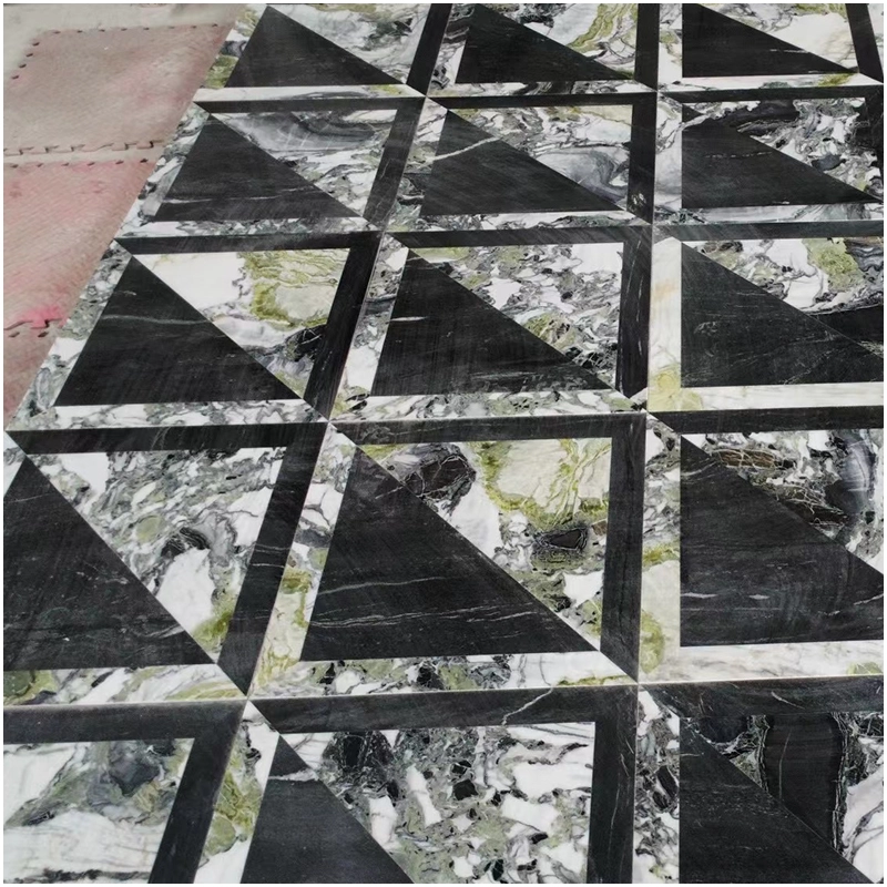 Black and White Waterjet Marble Tile
