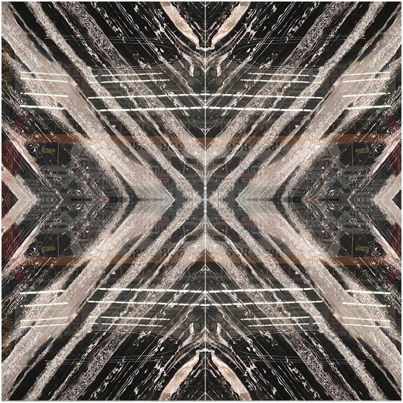 Bookmatched Silver Dragon Black Marble