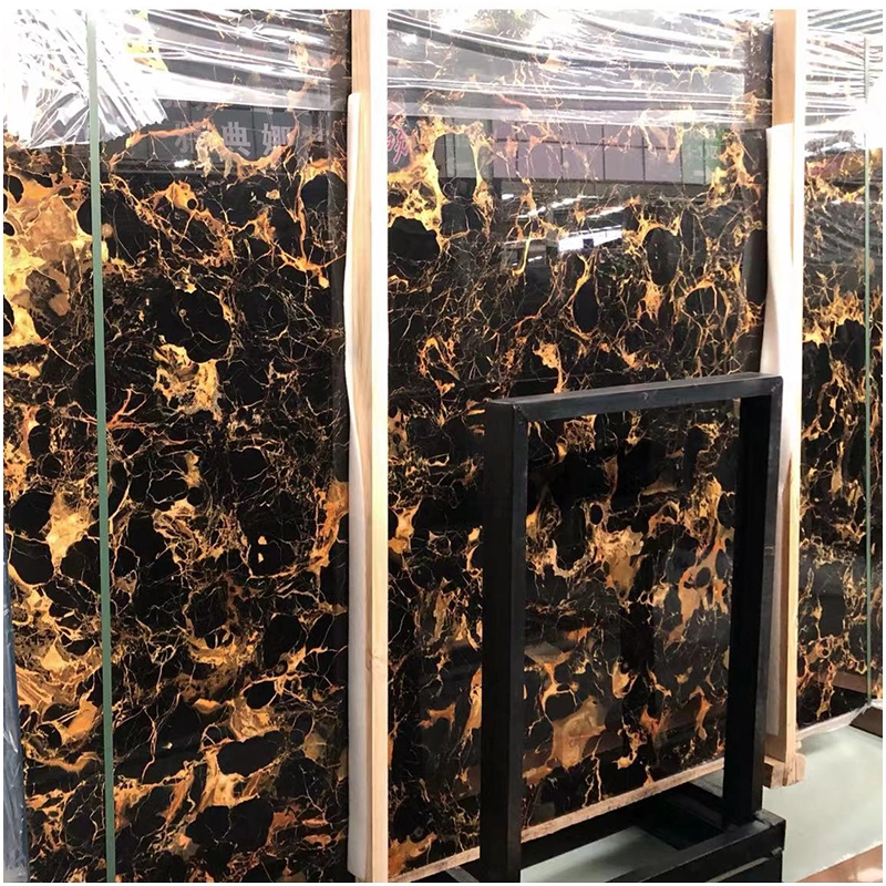 Golden Black Marble Slab