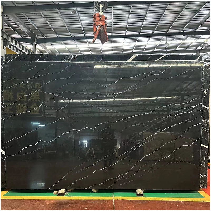 Polished Black Marquina Marble Slabs Polished Black Marquina Marble Slabs