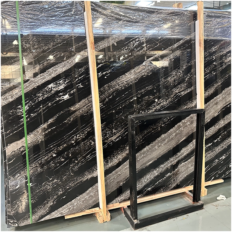Silver Portoro Marble Slab