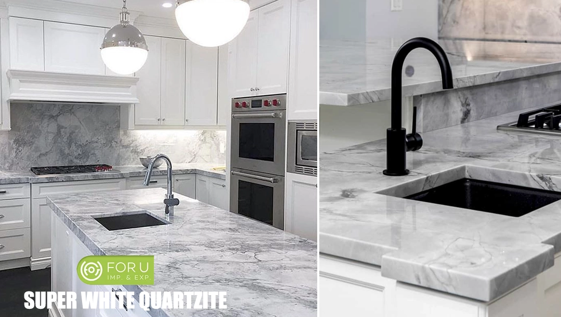 Super White Quartzite Kitchen Projects FOR U STONE