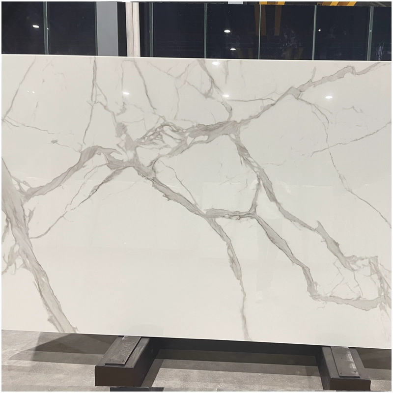 Calacatta White Nano Glass Marble Slabs