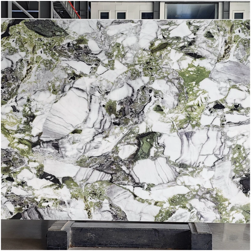 White Beauty Green Marble Nanoglass Marble
