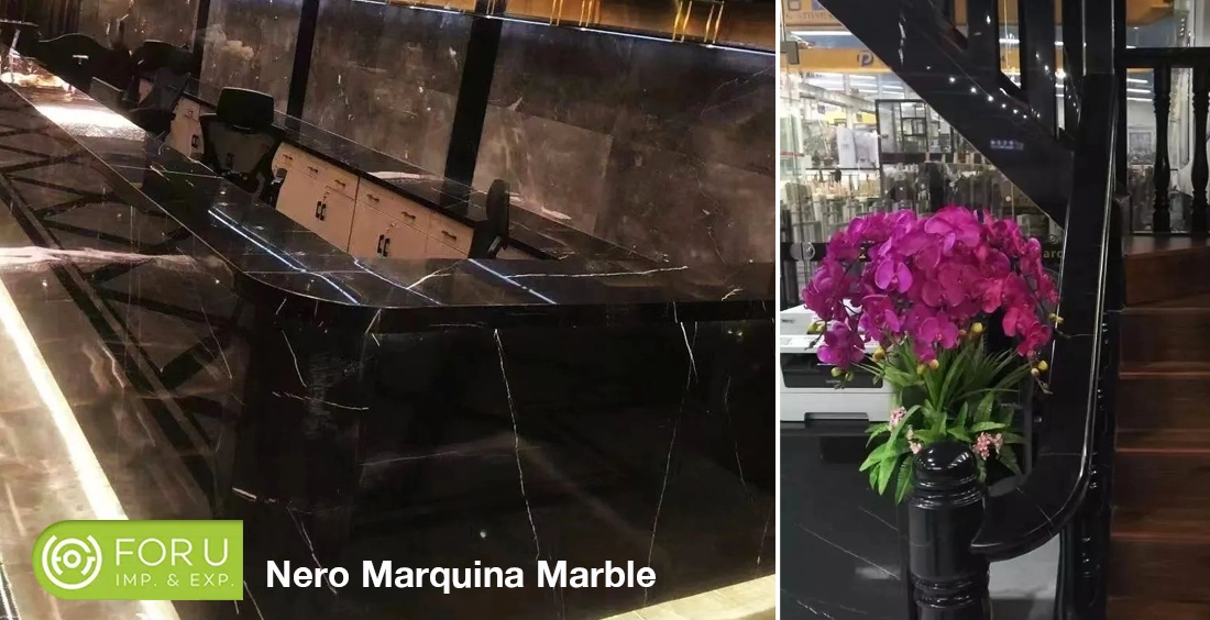 Nero Marquina Marble Countertops and Stairs projects FOR U STONE Nero Marquina Marble Countertops and Stairs projects FOR U STONE