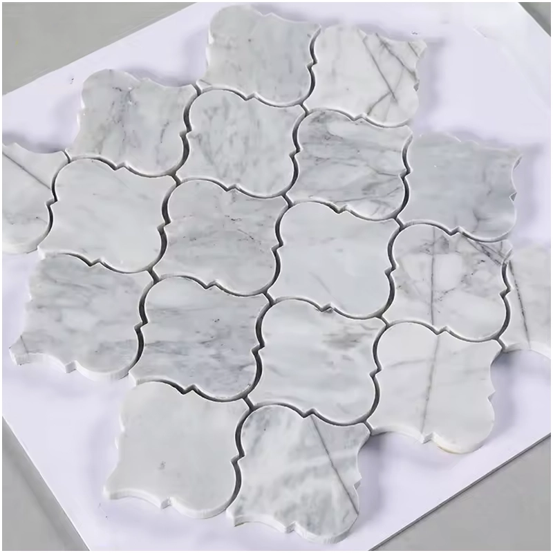 Arabesque Carrara waterjet Polished Mosaic