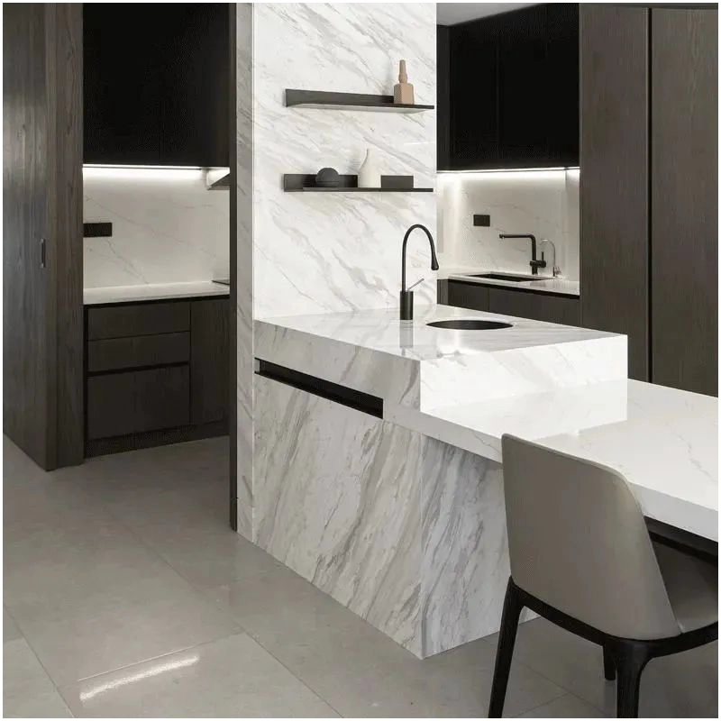 Volakas White Marble Kitchen Island Countertops For Luxury Residences Volakas White Marble Kitchen Island Countertops For Luxury Residences
